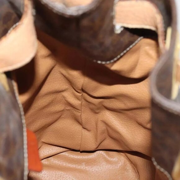 CELINE Macadam Canvas Shoulder Bag PVC Leather Brown - Picture 7 of 16